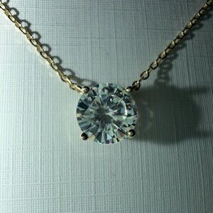 Isabella m  Gold Necklace with Cz Pendant Sterling silver